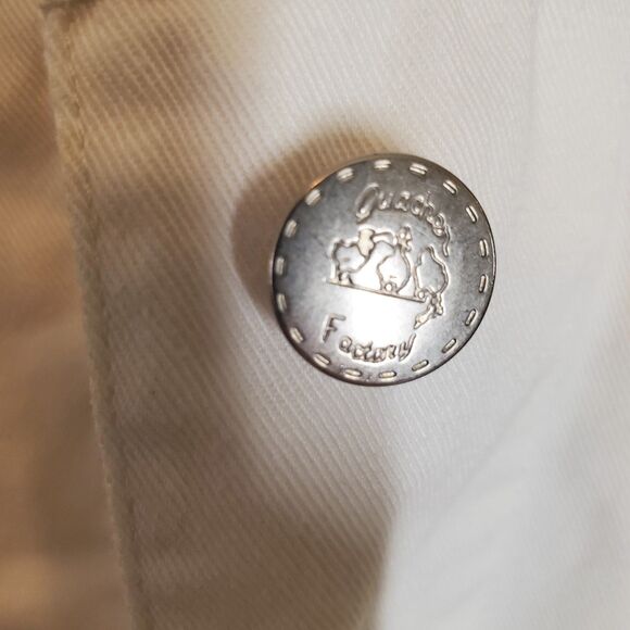 Embroidered Denim Jacket Embellished Beaded USA Angel Graphic Jacket Sz 2X - Picture 6 of 7